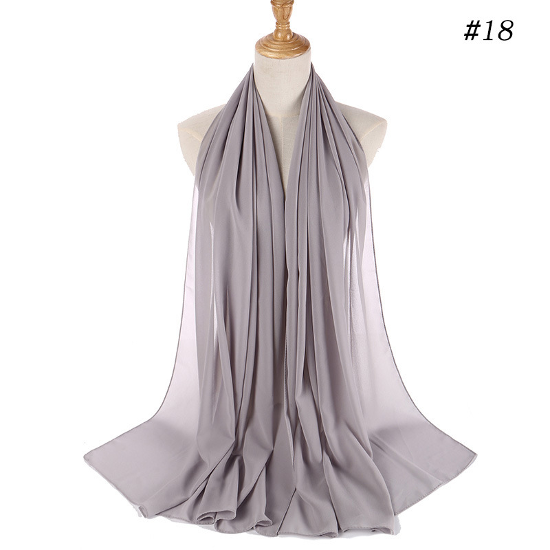 Single color pearl chiffon bubble scarf headscarf women hood gauze scarf