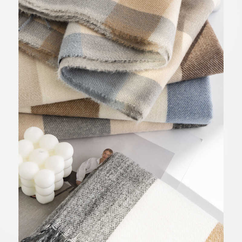 Checkered scarf warm scarfshawl autumn and winter imitation cashmere scarf