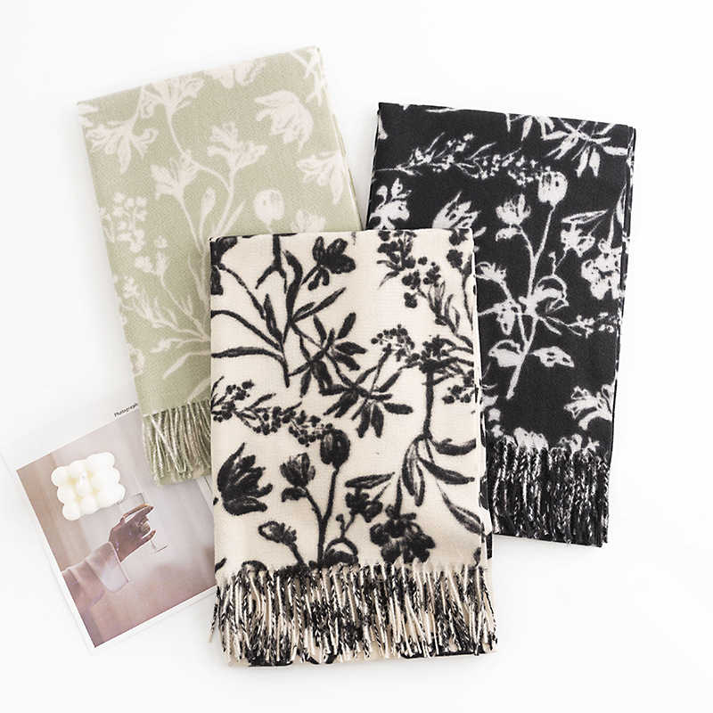 Imitation cashmere scarf autumn  winter printed scarf shawl