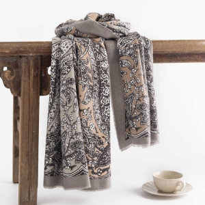 Vintage ethnic style color matching printed scarf shawl  warmth soft neck