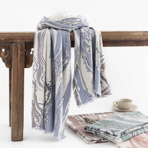 Vertical Marble Scarf Autumn Winter Elegant Warm Shawl Imitation Cashmere Scarf