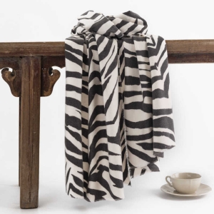 Autumn  Winter Thickened Zebra Pattern Imitation Cashmere Scarf  Cold Warm Protection Neck Striped Shawl