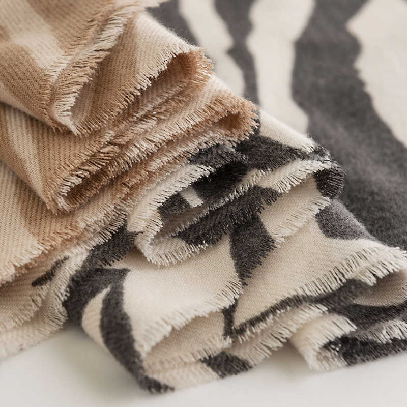 Autumn  Winter Thickened Zebra Pattern Imitation Cashmere Scarf  Cold Warm Protection Neck Striped Shawl