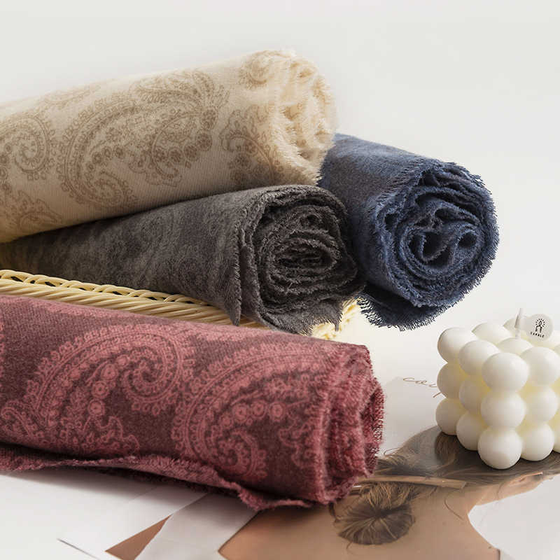 Scarf imitation cashmere shawl short tassel scarf retro cashew flower ethnic style scarf
