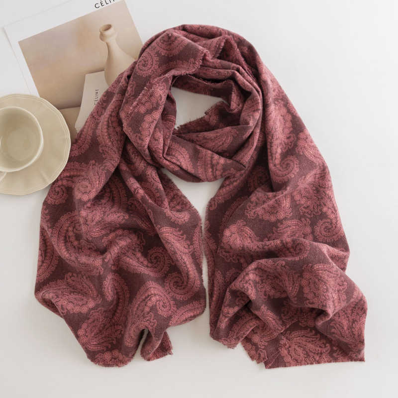 Scarf imitation cashmere shawl short tassel scarf retro cashew flower ethnic style scarf