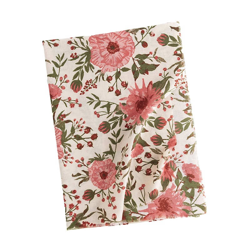 Printed long imitation cashmere scarf  women warm floral shawl cold resistant neck protection scarf