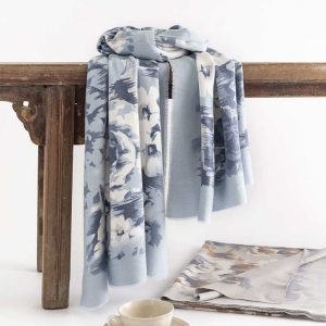 Rose printed scarf imitation cashmere scarf artistic retro shawl warm scarf