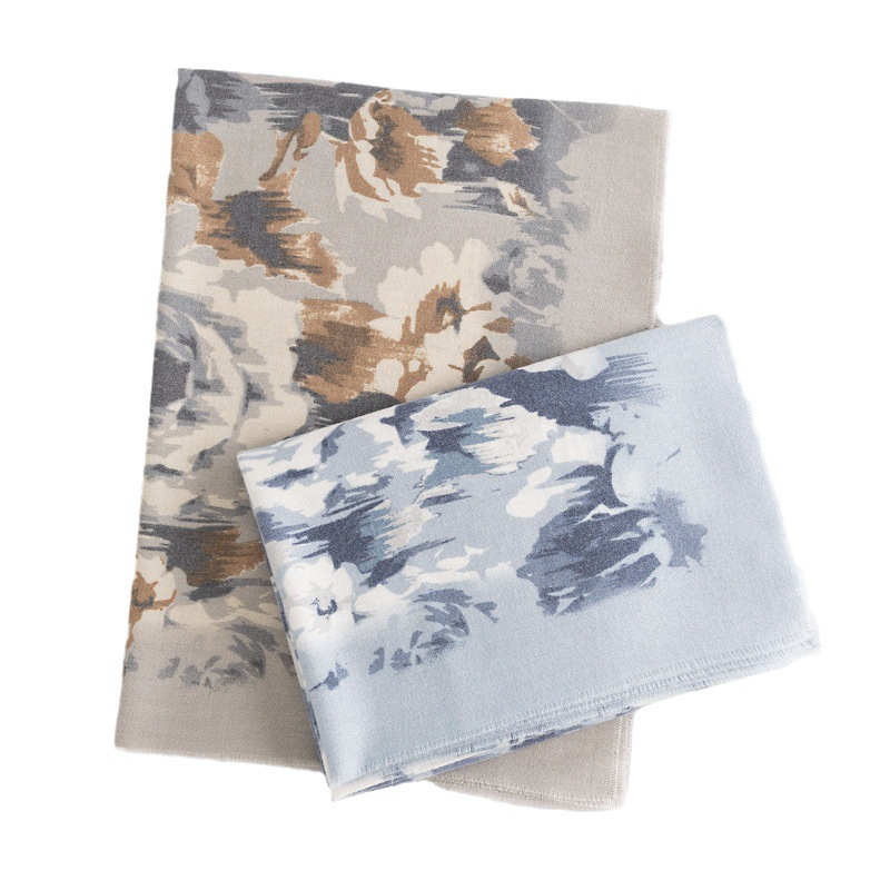 Rose printed scarf imitation cashmere scarf artistic retro shawl warm scarf