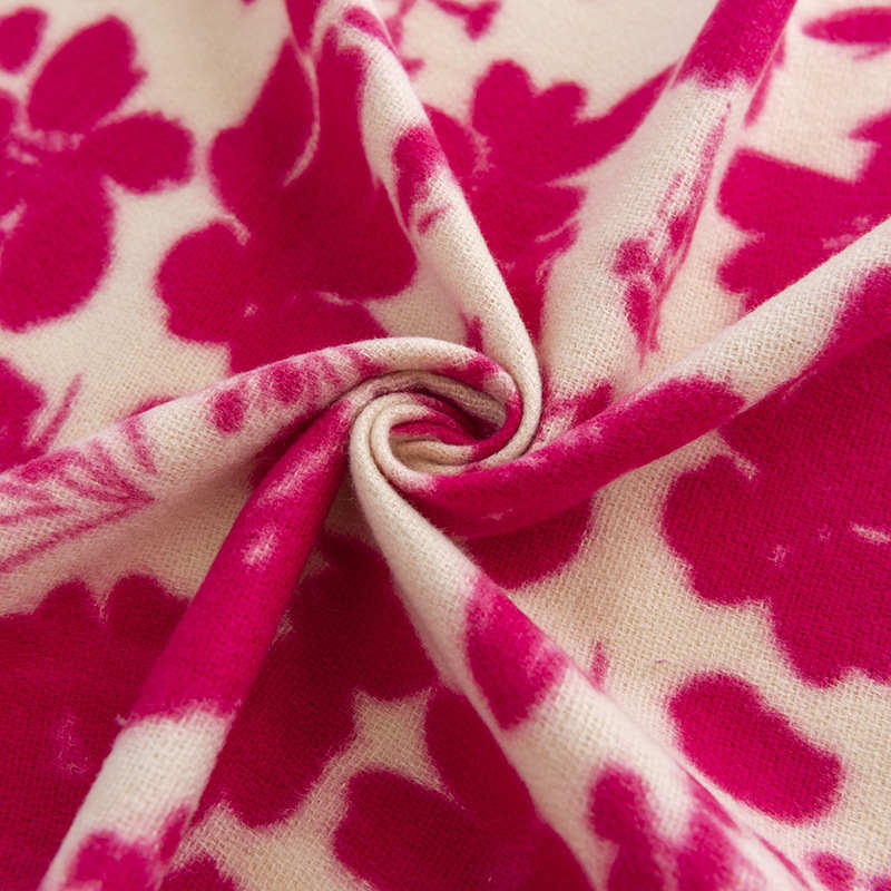 Printed Rose Imitation Cashmere Scarf New Autumn  Winter Versatile Neck Protection Cold Protection Scarf Fashion Elegant Warm Shawl