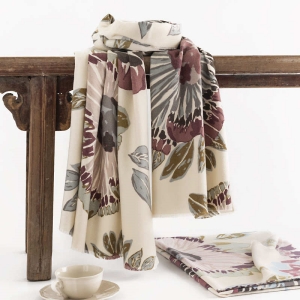 Printed Scarf  Winter New Style Imitation Cashmere Scarf Warm Cold Resistant Neck Art Retro Style Shawl