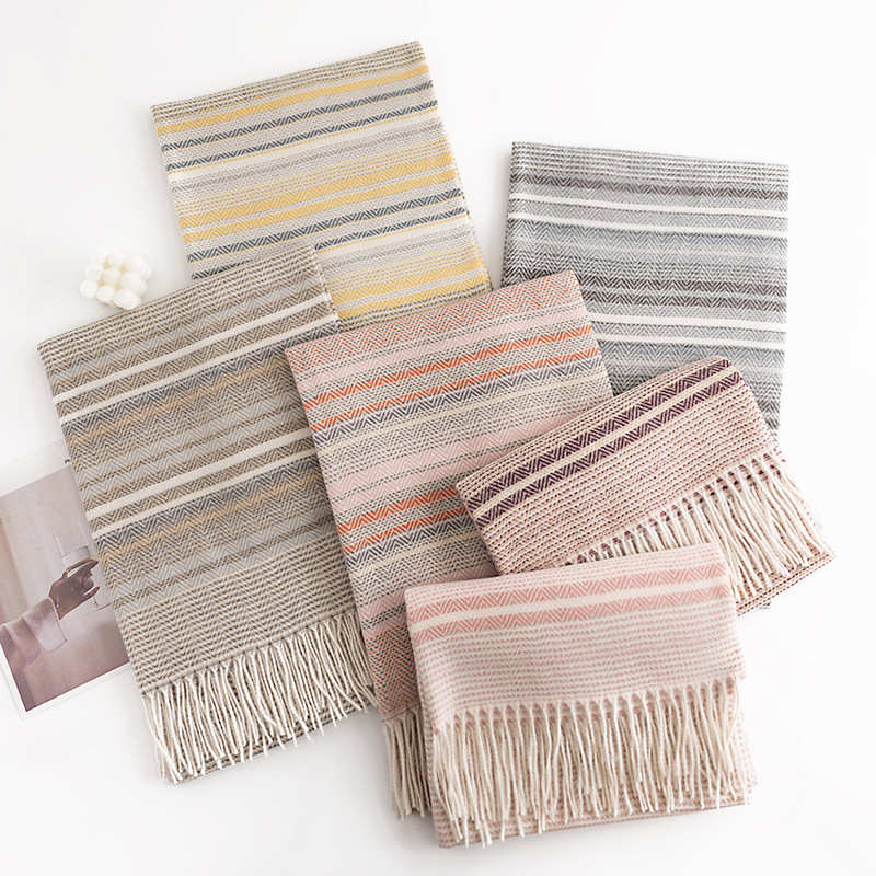 Scarf Elegant Temperament Fairy Style Imitation Cashmere Scarf Simple Fashion Scarf