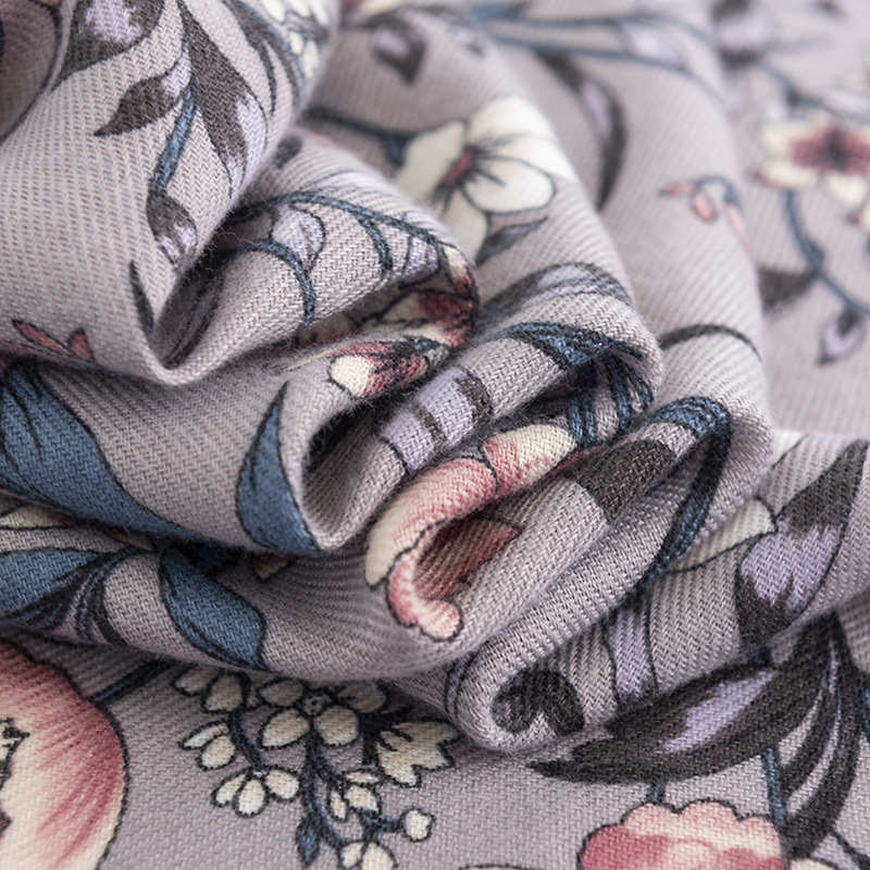 Imitation Cashmere Scarf Chinese Style Retro Camellia Winter Printing Neck Protection Cold Protection Scarf Elegant Light Luxury Shawl