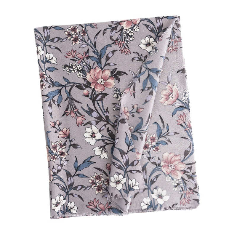 Imitation Cashmere Scarf Chinese Style Retro Camellia Winter Printing Neck Protection Cold Protection Scarf Elegant Light Luxury Shawl