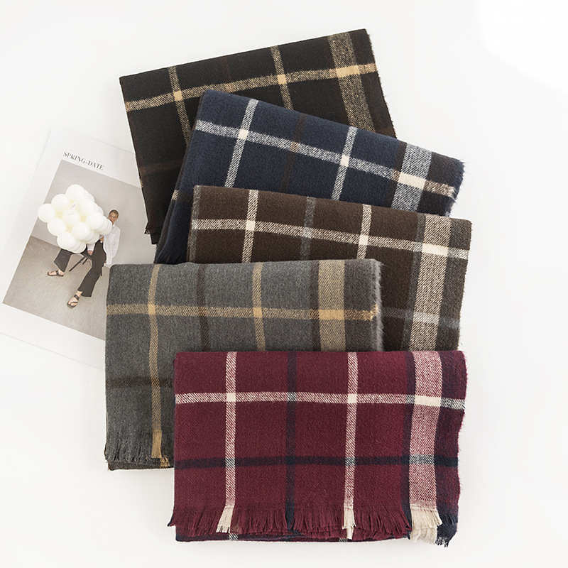 Plaid scarf fashion commuting imitation cashmere scarf wholesale simple shawl warm scarf