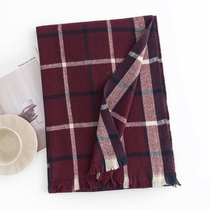 Plaid scarf fashion commuting imitation cashmere scarf wholesale simple shawl warm scarf