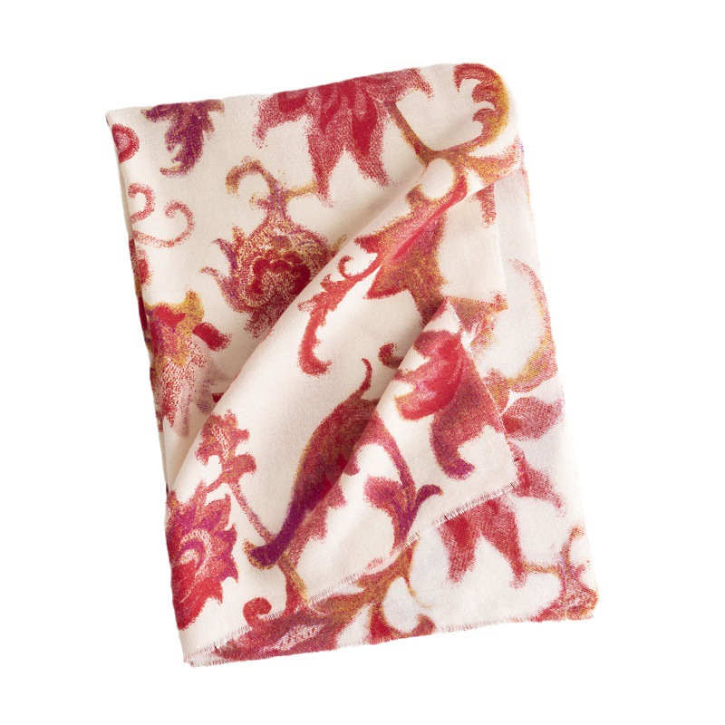 Elegant luxurious style printed scarf imitation cashmere winter flower shawl warm scarf