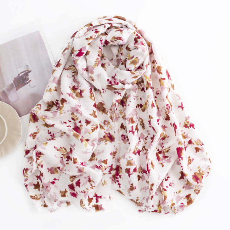 Elegant fashionable printed imitation cashmere scarf winter long neck protection cold resistant scarf and shawl