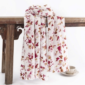 Elegant fashionable printed imitation cashmere scarf winter long neck protection cold resistant scarf and shawl