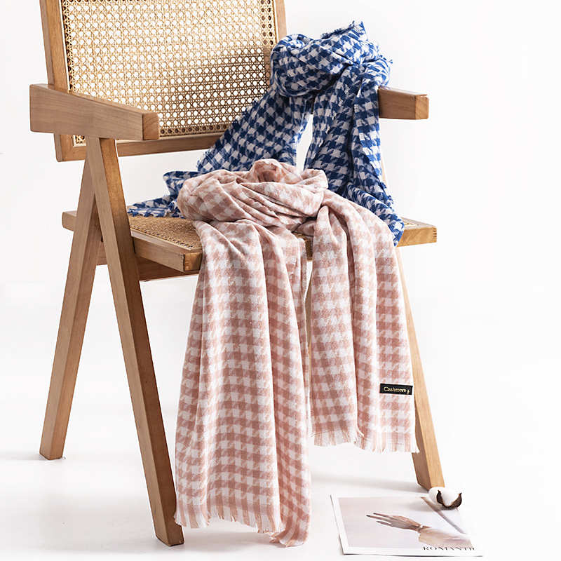Qianniao Plaid Scarf Fashion Commuter Cold Protection Neck Protection Imitation Cashmere Scarf Advanced Feeling Shawl