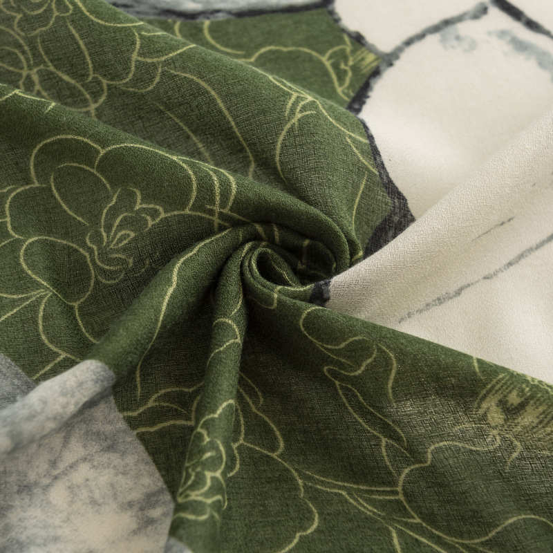Camellia Plain Scarf Fashion Commuter Print Neck Protection Scarf Premium Feel Extended Shawl