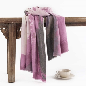 Butterfly printed water wave pattern scarf fashionable  elegant commuting imitation cashmere scarf warm  cold resistant shawl