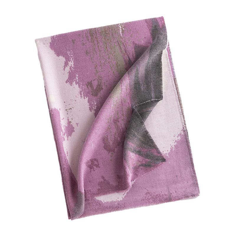 Butterfly printed water wave pattern scarf fashionable  elegant commuting imitation cashmere scarf warm  cold resistant shawl
