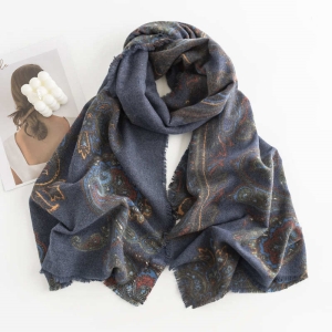Cashew printed imitation cashmere shawl thickened insulation coldproof collar