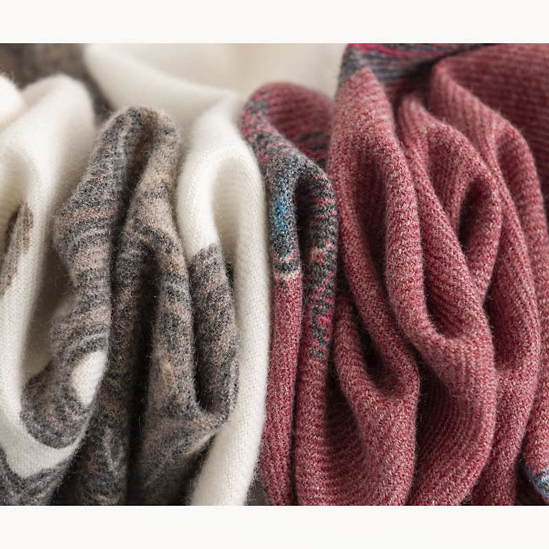 Cashew printed imitation cashmere shawl thickened insulation coldproof collar