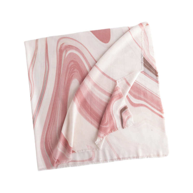 Stripe gradient imitation cashmere scarf water wave pattern color blocking for warmth and fashionable shawl