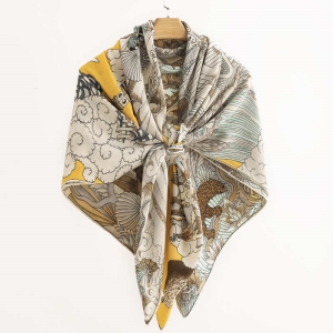 Silk Scarf Carp Silk Wool Thin Spring and Autumn Versatile Imitation Silk Scarf