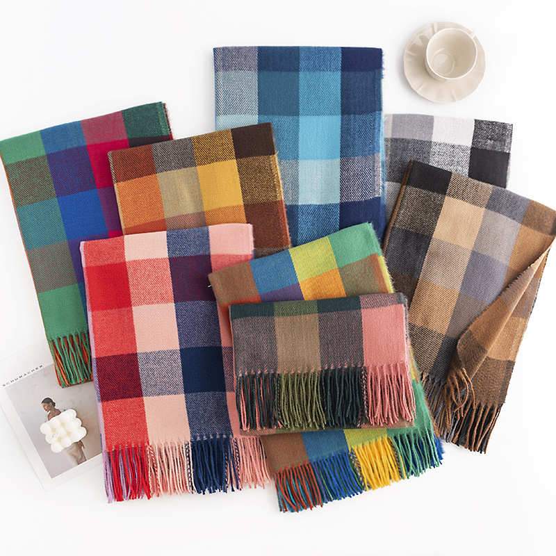 Wholesale network of imitation cashmere scarves red wind scarves warm cold resistant shawls