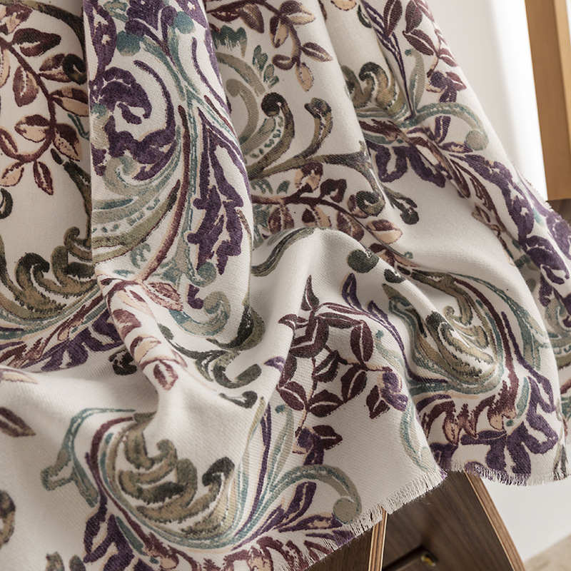 Printed Tang Grass Style Scarf Imitation Cashmere Scarf Warm Neck Fresh Sweet Shawl