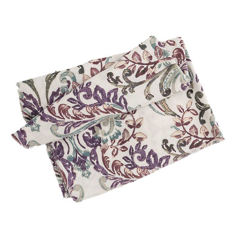 Printed Tang Grass Style Scarf Imitation Cashmere Scarf Warm Neck Fresh Sweet Shawl