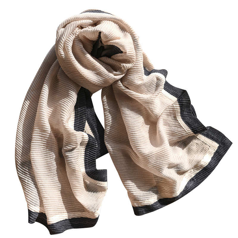 Elegant Ladies Simulated Silk Scarf Korean Edition Scarf Fashion Casual Shawl Sunshade and Sunscreen Beach Scarf