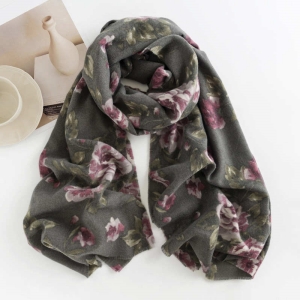 Ethnic style printed short tassel faux cashmere brushed scarf comfortable shawl warm scarf