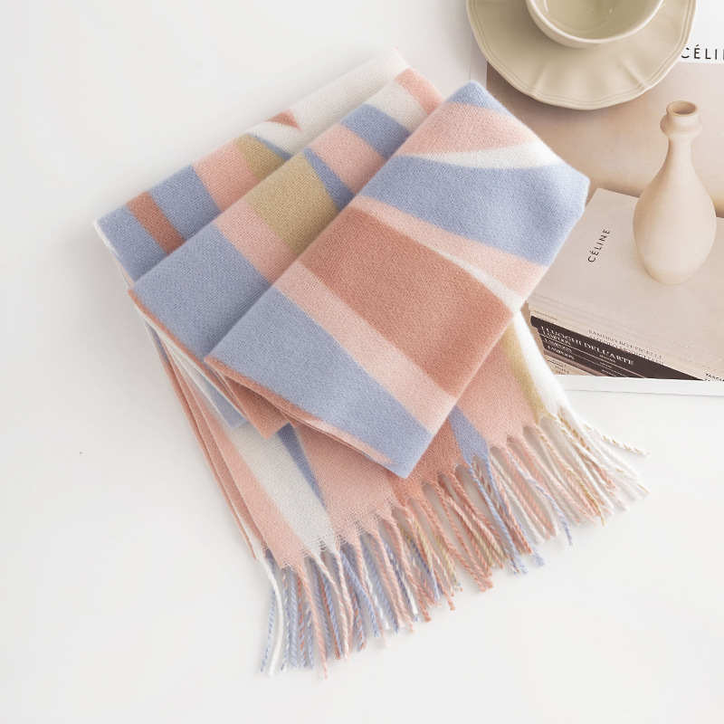 Warm Autumn Winter Colorful Plaid Scarf Imitation Cashmere Scarf Shawl New Warm Neck Wholesale