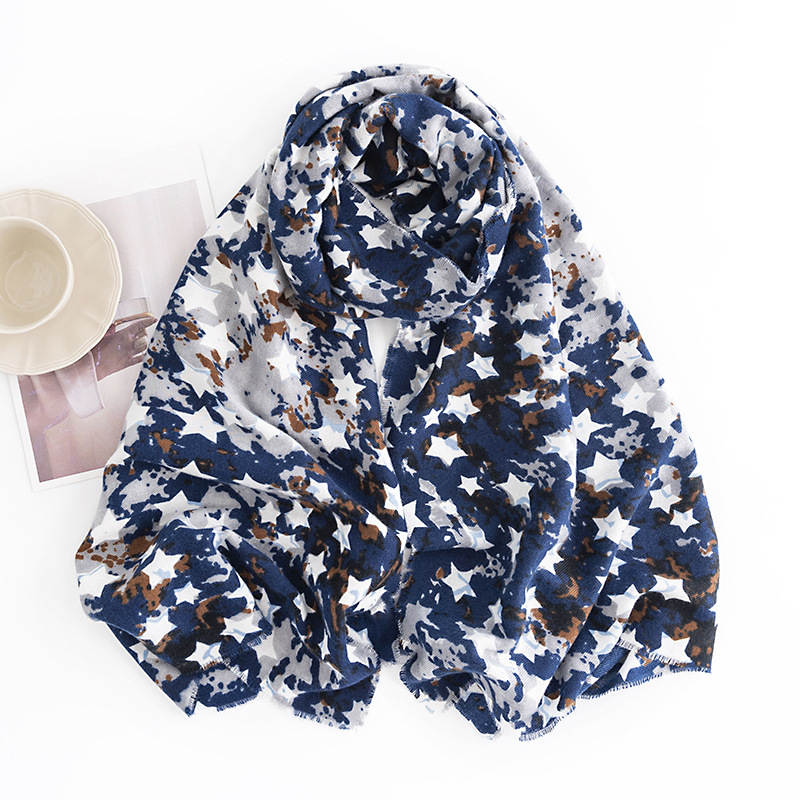 Starry Dot Print Imitation Cashmere Scarf Elegant  Warm Charm Faon Coshimmuter Neck Protection Cold Scarf