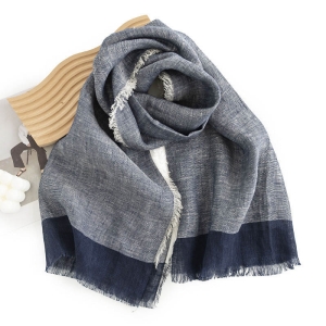 Fashionable  versatile denim colored cotton linen scarf shawl sun shading short beard collar