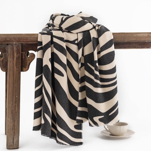 Zebra Winter Scarf Imitation Cashmere Scarf Warm and Cold Resistant Scarf Korean Version Shawl