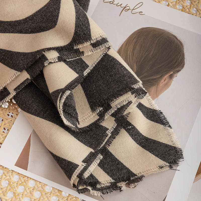 Zebra Winter Scarf Imitation Cashmere Scarf Warm and Cold Resistant Scarf Korean Version Shawl