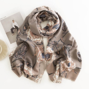 Vintage ethnic style sweet printed scarf large flower twill warm shawl