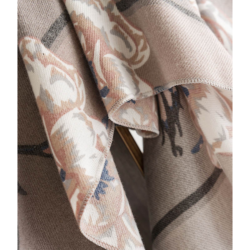 Vintage ethnic style sweet printed scarf large flower twill warm shawl
