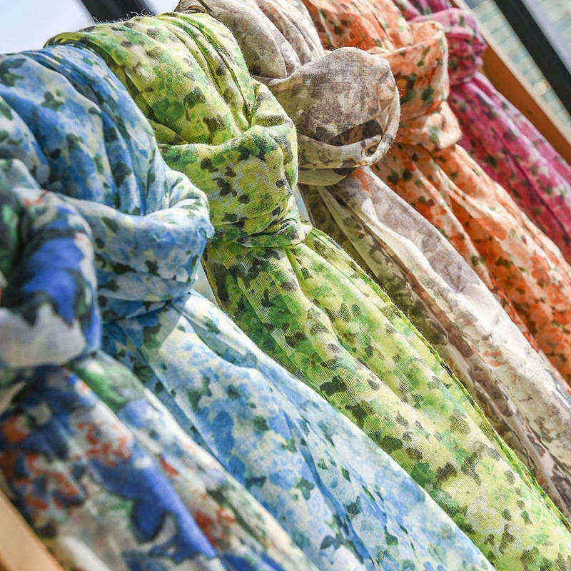 Classic cut silk scarf wholesale imitation silk scarf fashion casual shawl outdoor sun beach towel