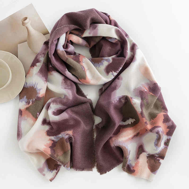 Fashion printed scarf winter new style imitation cashmere scarf warm neck scarf art retro style shawl