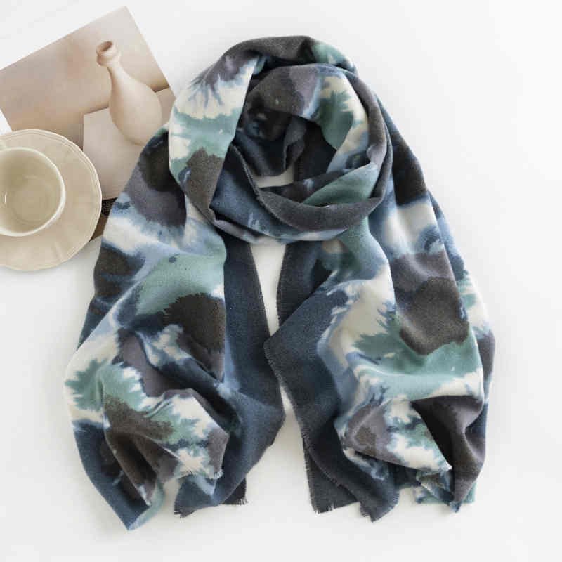 Fashion printed scarf winter new style imitation cashmere scarf warm neck scarf art retro style shawl