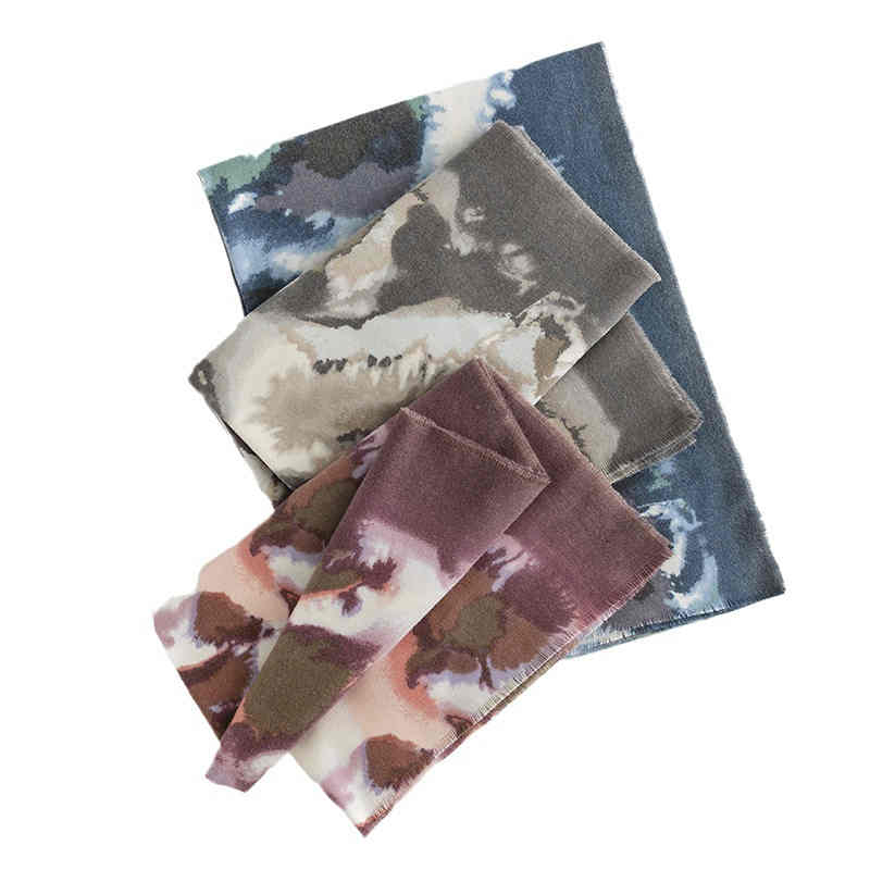 Fashion printed scarf winter new style imitation cashmere scarf warm neck scarf art retro style shawl