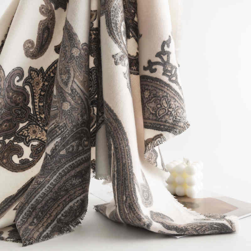 Scarf autumn winter cashew print lady imitation cashmere shawl thickened heat cold scarf