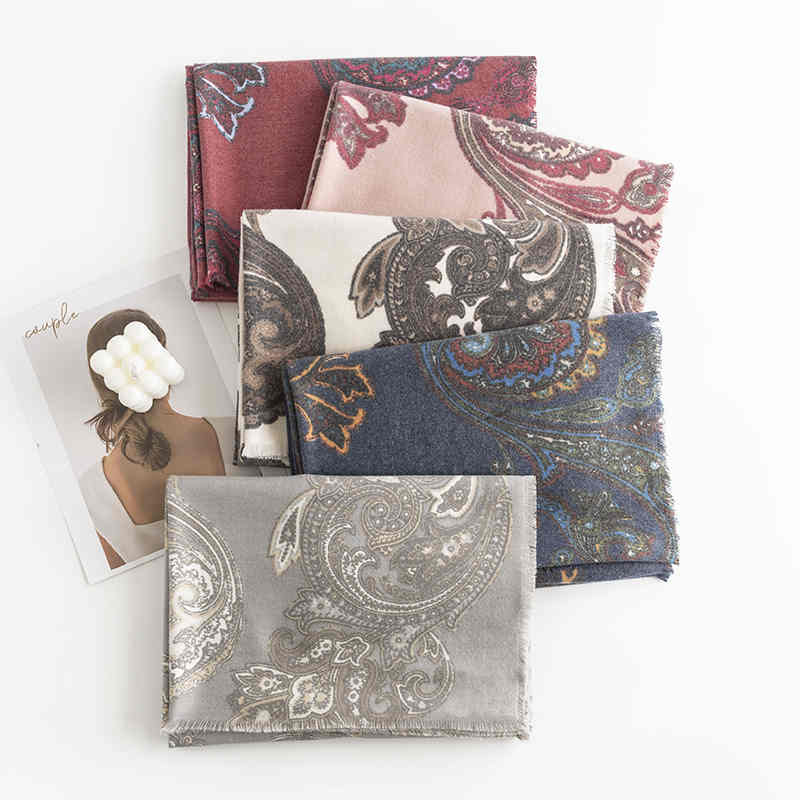 Scarf autumn winter cashew print lady imitation cashmere shawl thickened heat cold scarf