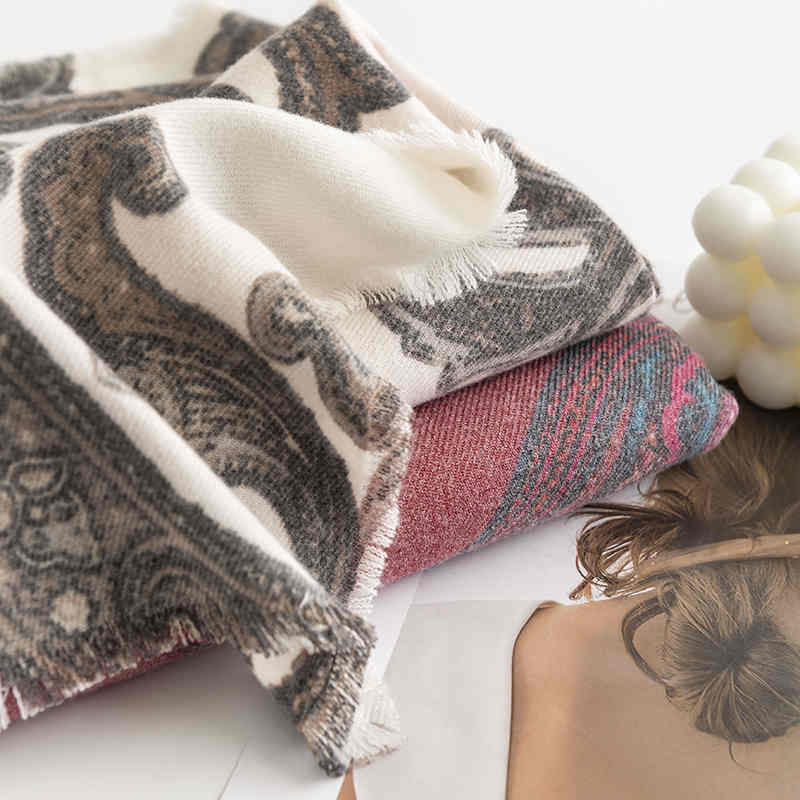 Scarf autumn winter cashew print lady imitation cashmere shawl thickened heat cold scarf