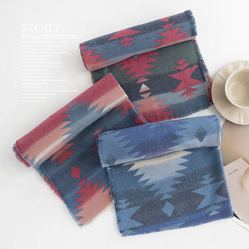 Pattern imitation cashmere scarf art retro scarves women warm cold scarf fashionable shawl
